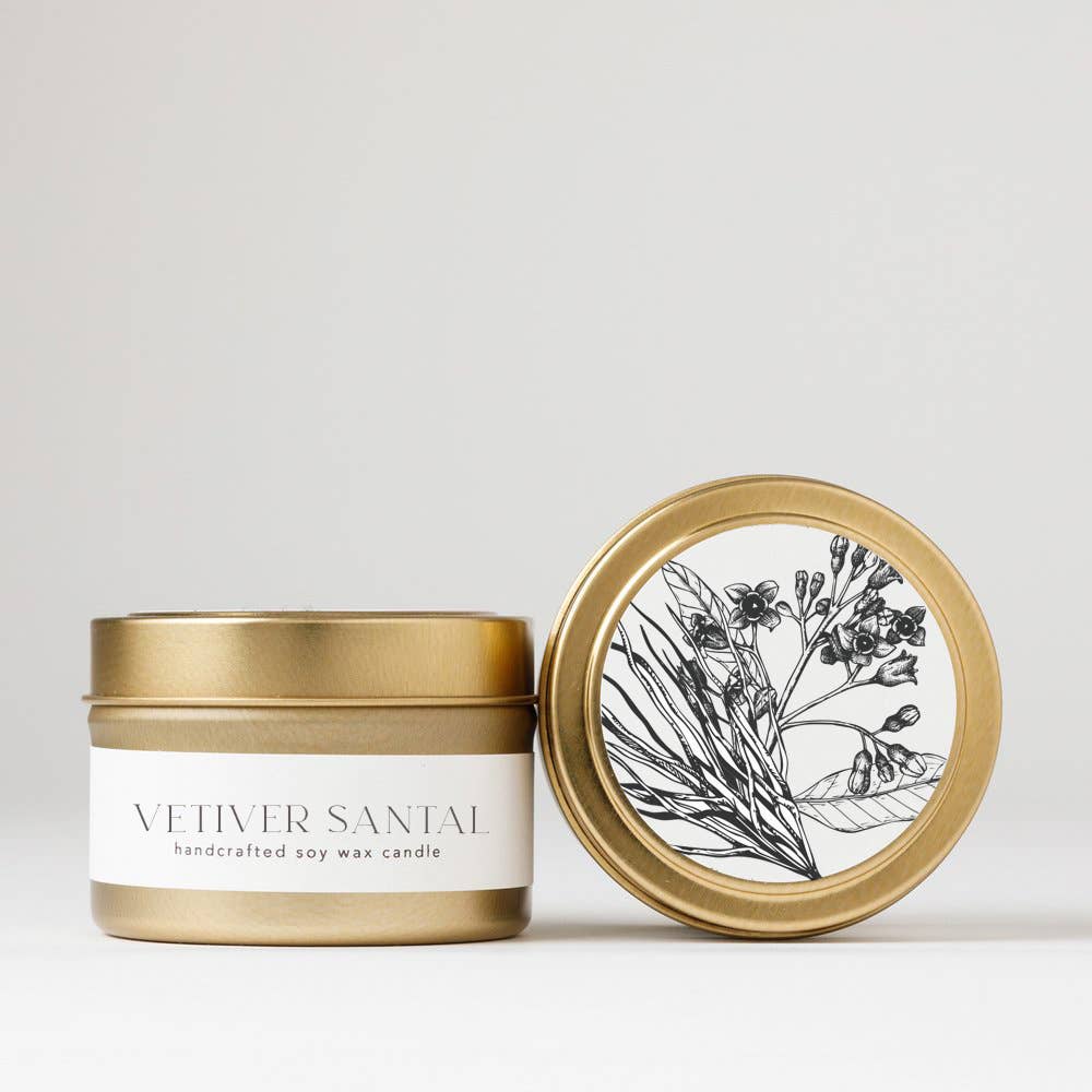 Nectar Republic - Vetiver Santal : Tin Soy Candle ( winter spring )