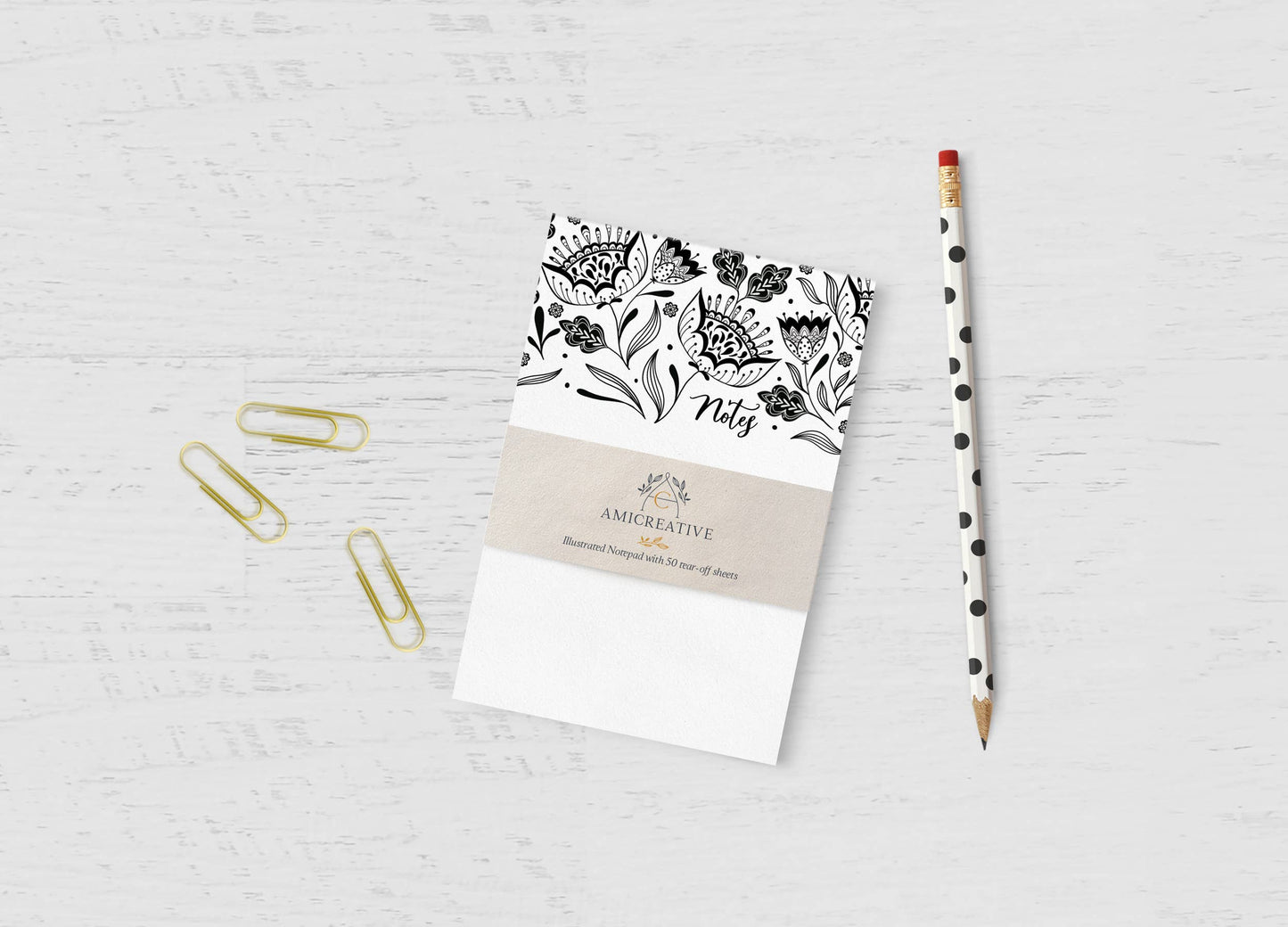 Amicreative - Garden Blooms Notepad: 4"x6"