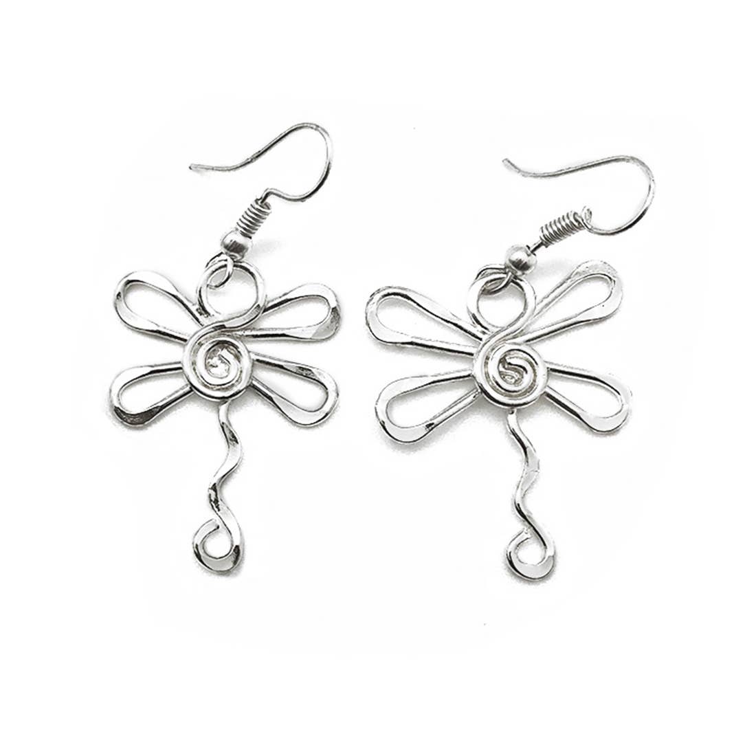 Silver Dragonfly Earrings