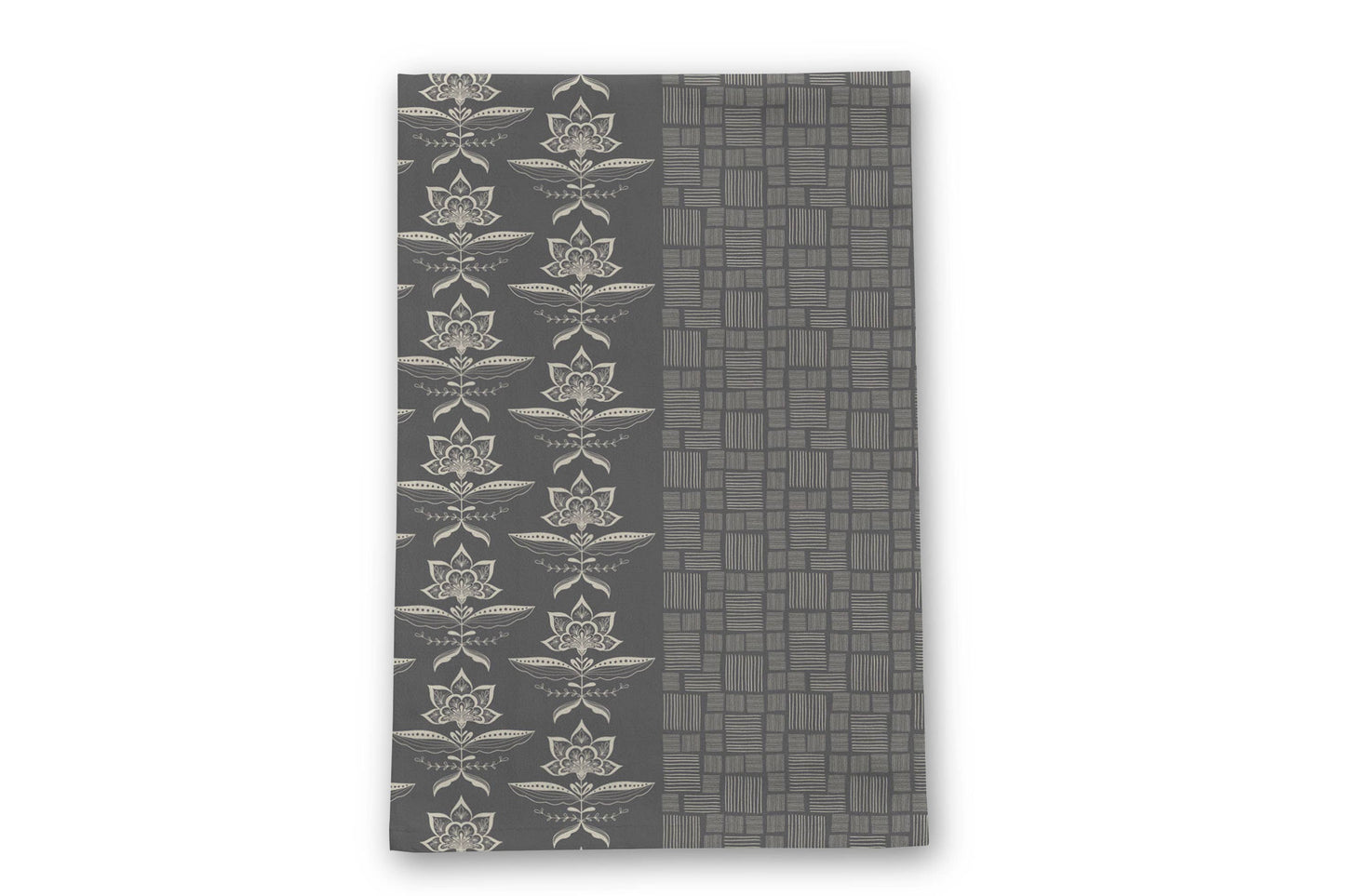 Amicreative - Gray Blooms Tea Towel