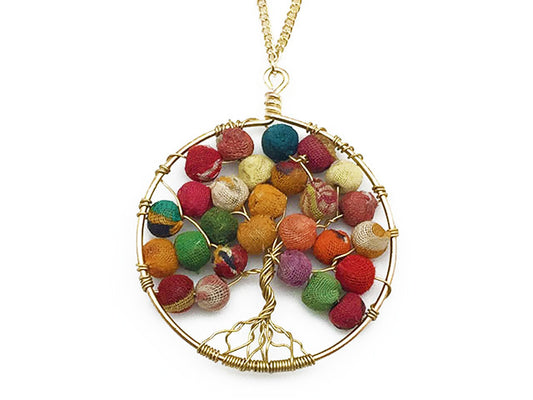 Tree of Life Necklace (Recycled Saris!) - Masala My Life