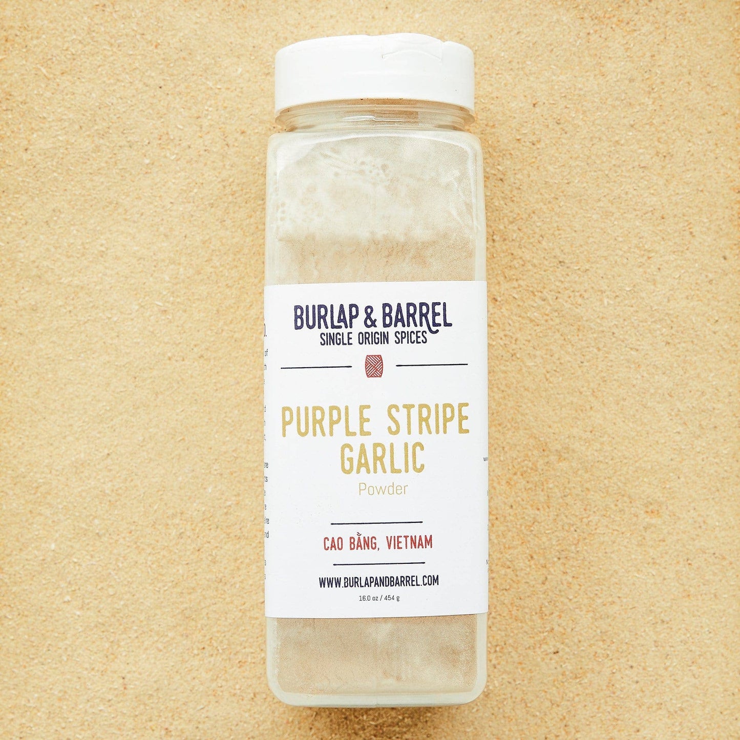Burlap & Barrel - Purple Stripe Garlic - Single Origin Spice & Seasoning: 3.0 oz glass jar
