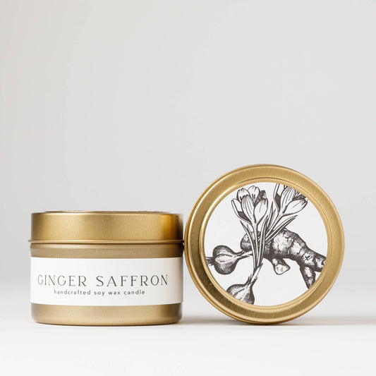 Nectar Republic - Ginger + Saffron : Tin Soy Candle