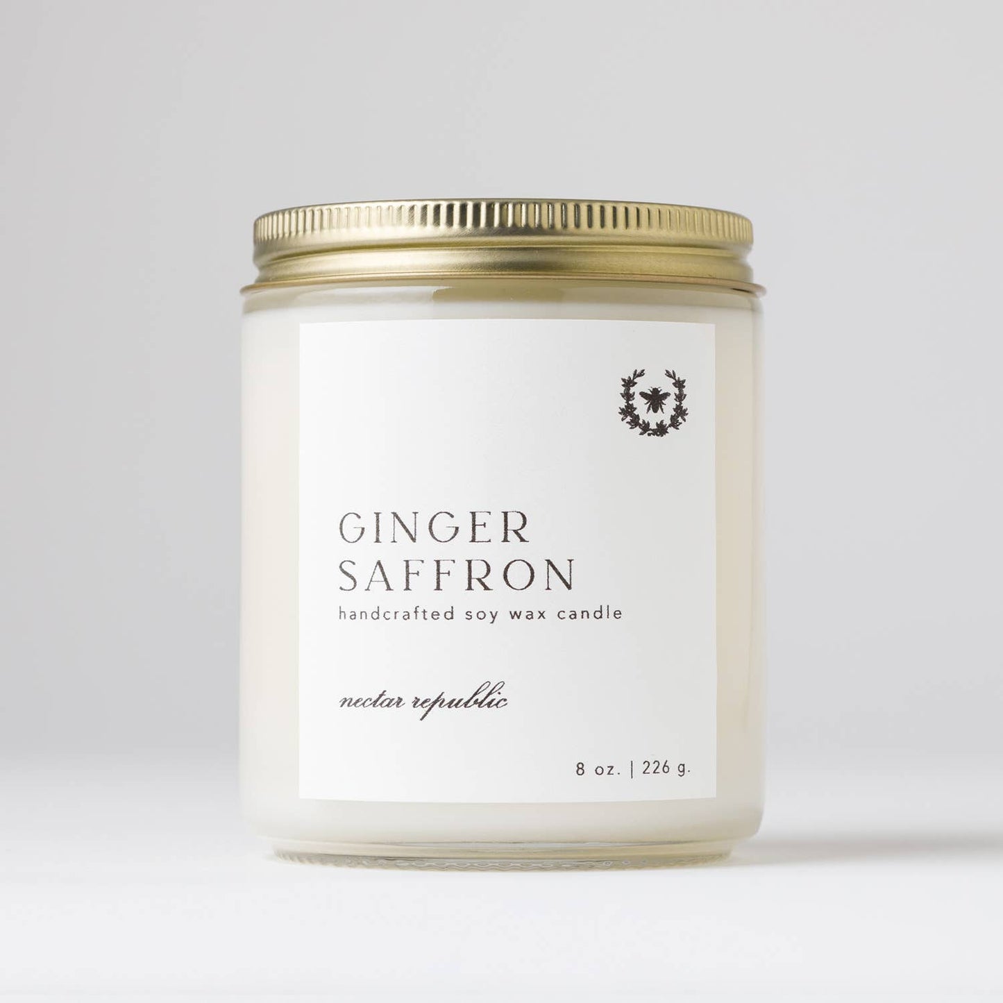 Nectar Republic - Ginger + Saffron : Jar Soy Candle ( summer autumn fall )