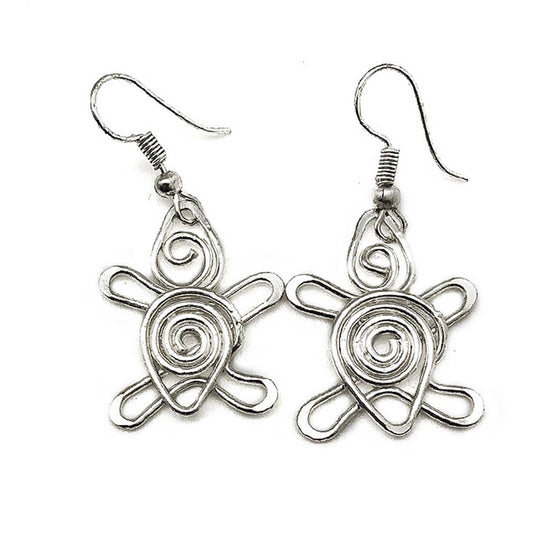 Silver Turtle Earrings