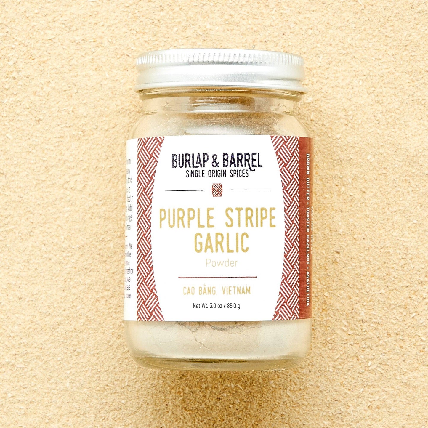 Burlap & Barrel - Purple Stripe Garlic - Single Origin Spice & Seasoning: 3.0 oz glass jar