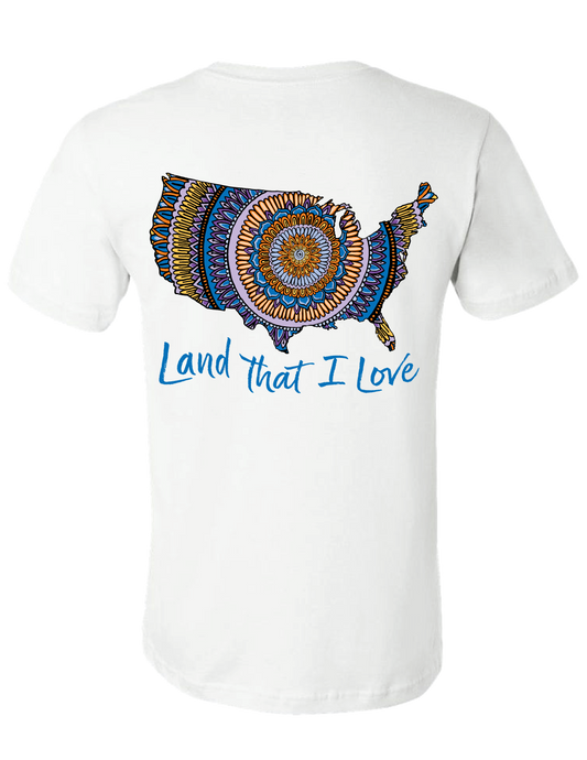 Land That I Love Mandala Map Tee (White) - Masala My Life