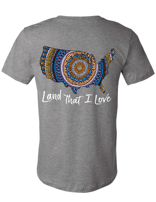 Land That I Love Mandala Map Tee (Gray Heather) - Masala My Life