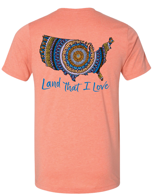 Land That I Love Mandala Map Tee (Sunset) - Masala My Life