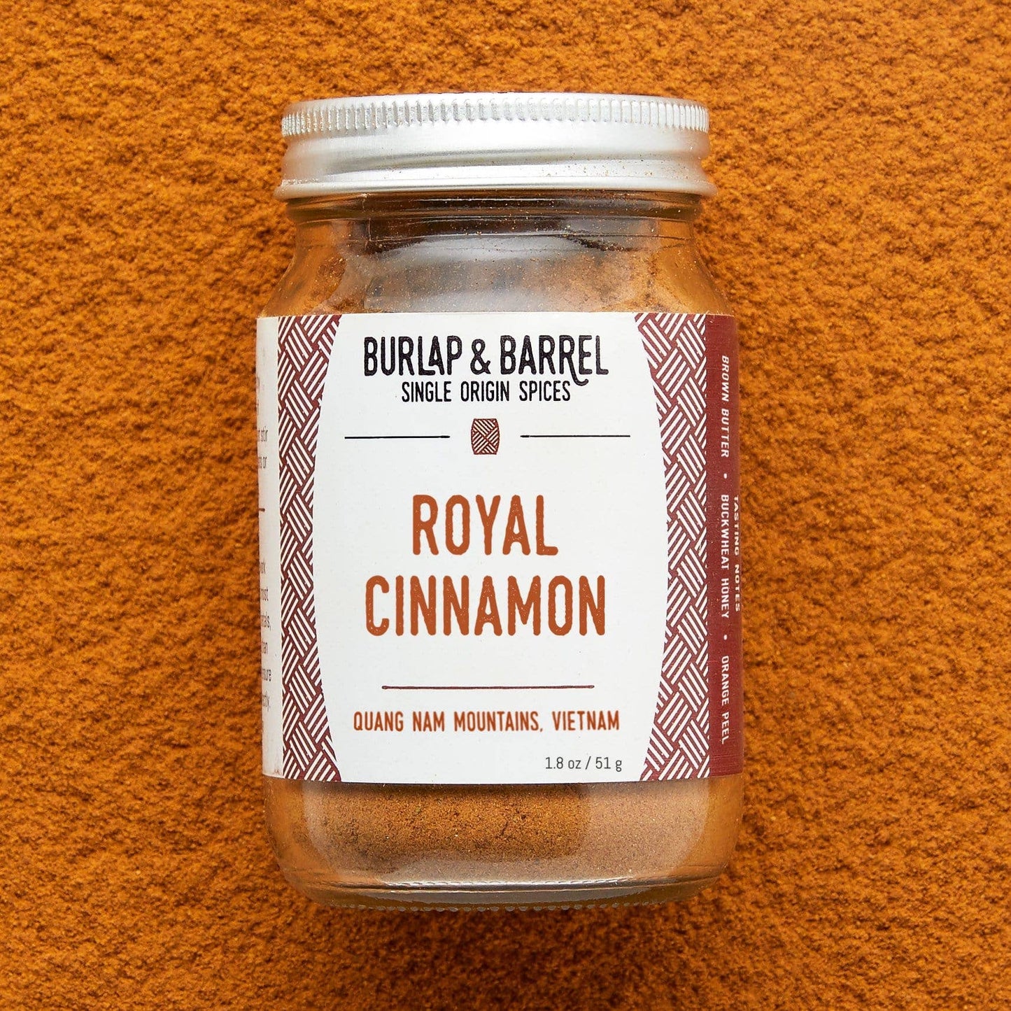 Burlap & Barrel - Royal Cinnamon (Saigon cinnamon, Vietnamese cinnamon) Spice: 1.8 oz glass jar