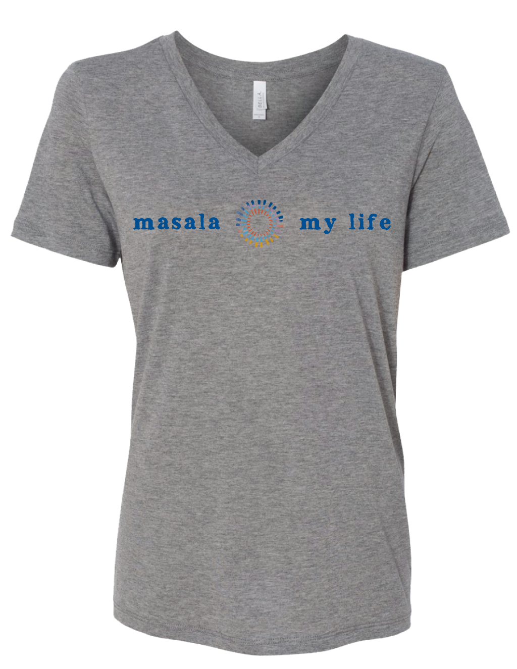 Relaxed Fit V-Neck Logo Tee - Masala My Life