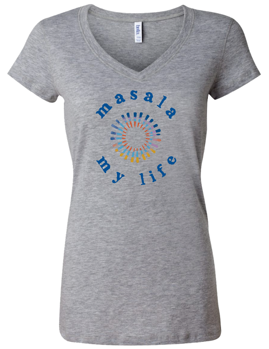 V-Neck Circle Logo Tee - Masala My Life